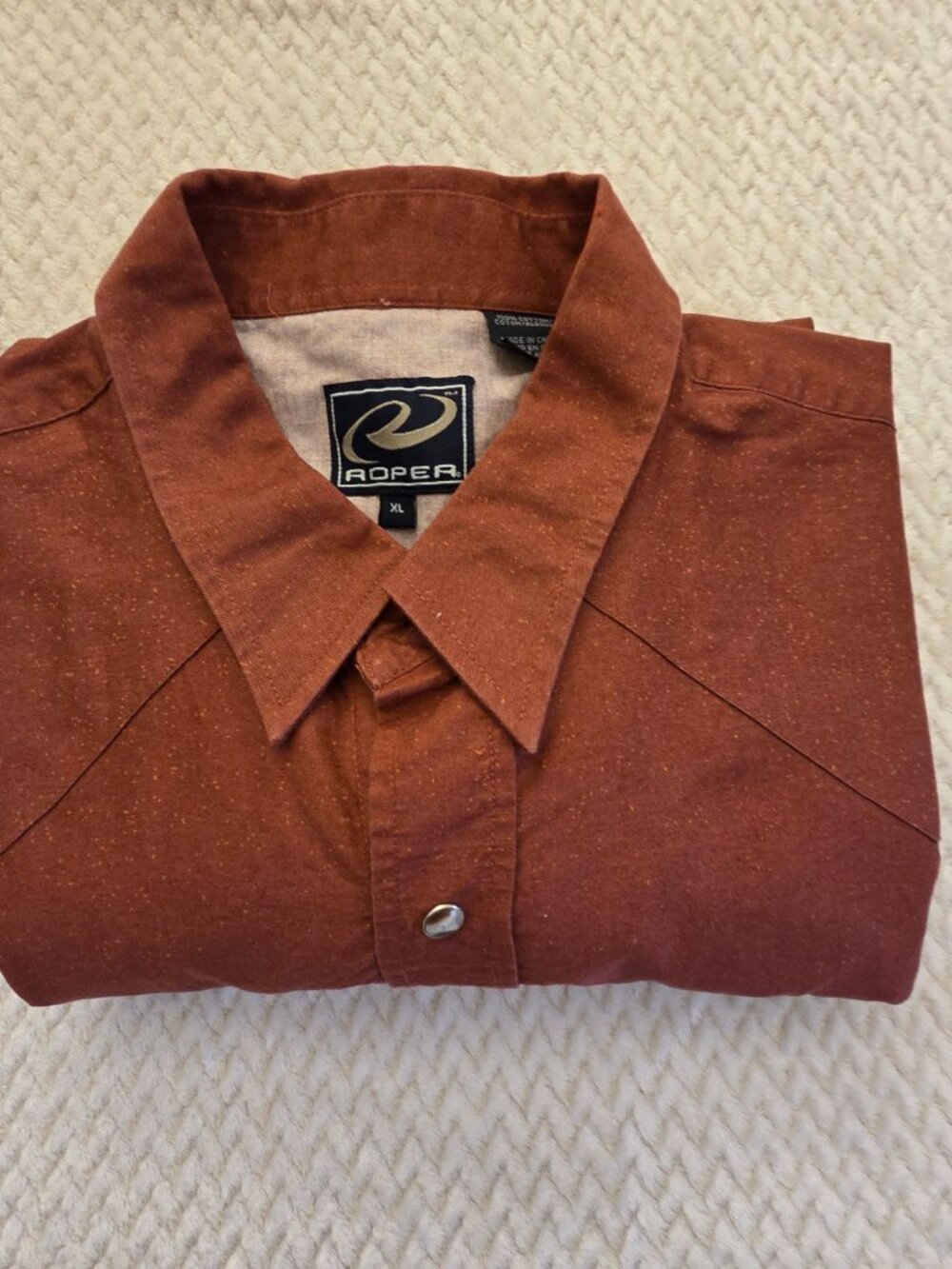 Roper Men's Pearl Snap Button Western Shirt Maroon Horse Cowboy Roping SZ XL - Picture 14 of 14